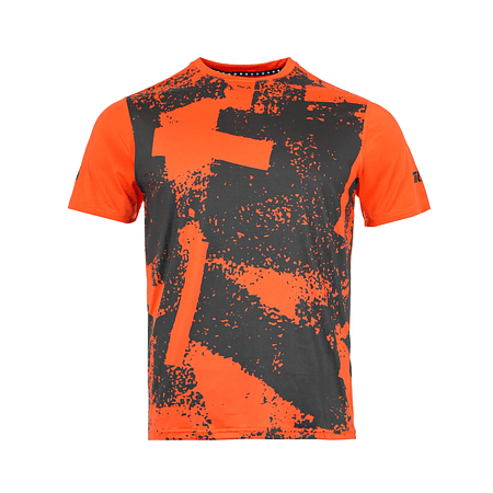 Polera Full Print Poly Tilki Temel Orange M24W