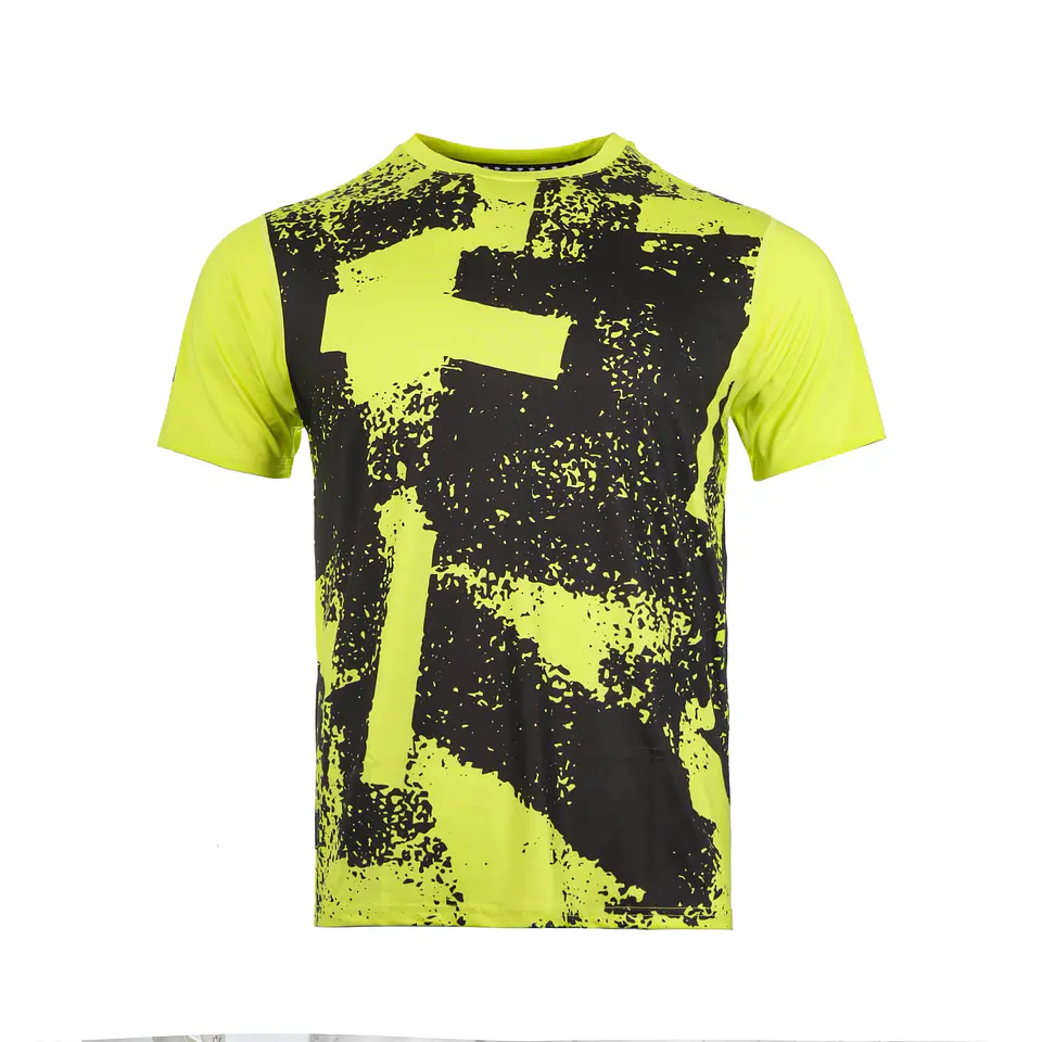 Polera Full Print Poly Tilki Temel Amarillo Fluor M24W 1