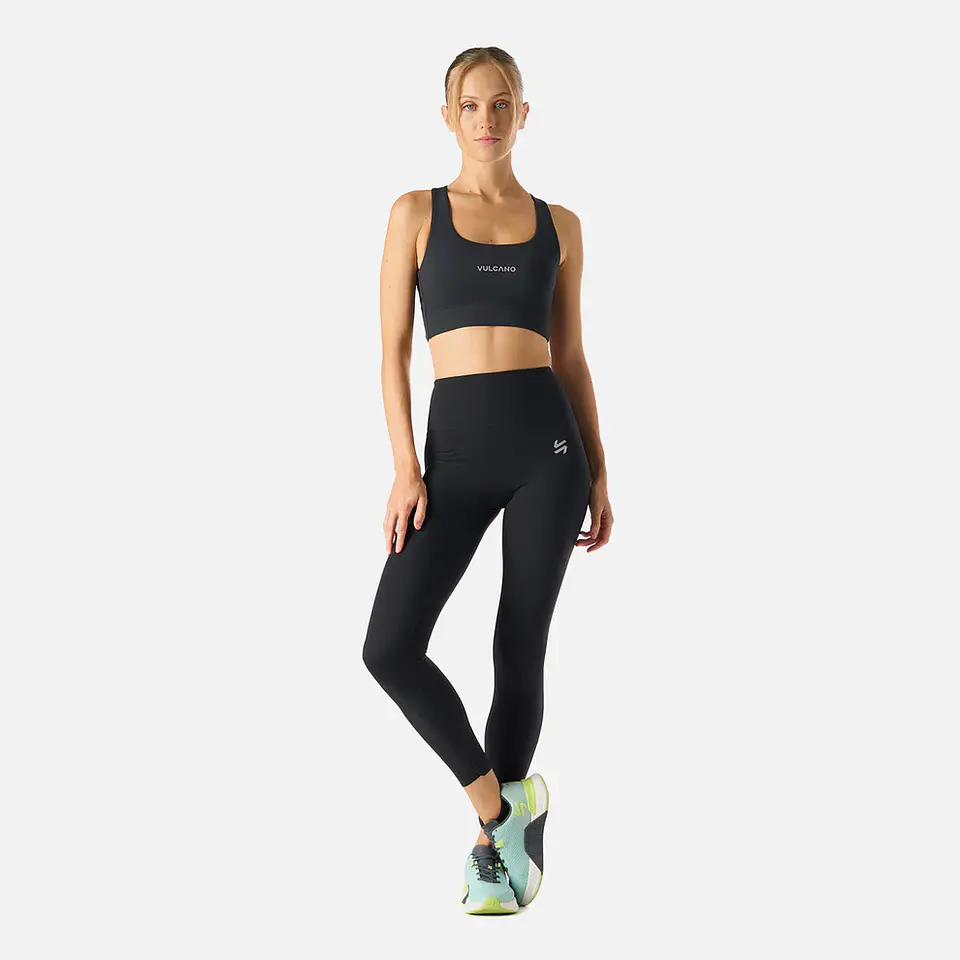 Calza Mujer Tempo 7/8 Super High Rise Leggins Negro Vulcano 3