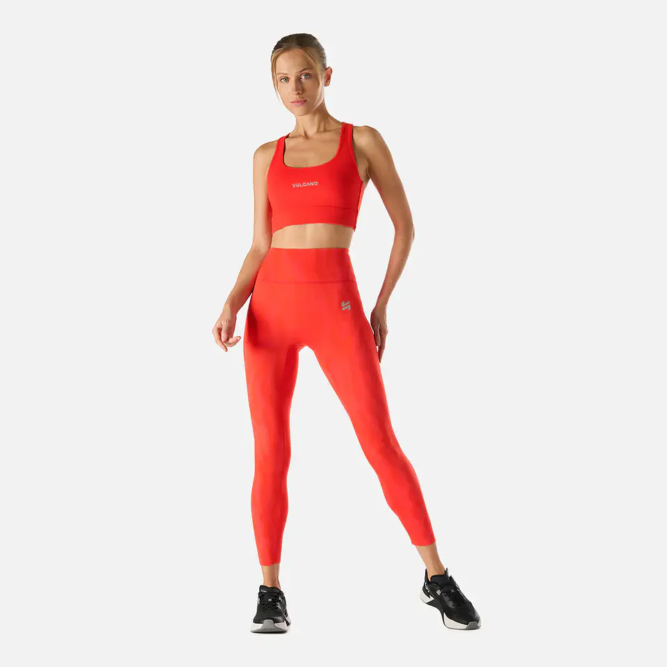 Calza Mujer Tempo 7/8 Super High Rise Leggins Print Rojo Anaranjado Vulcano 3