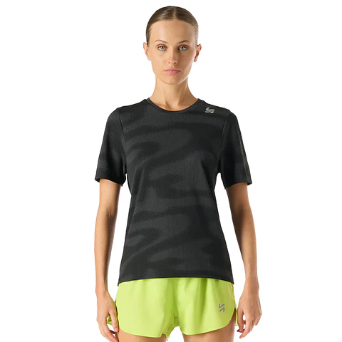 Polera Mujer Built To Move Pro T-Shirt Negro Vulcano