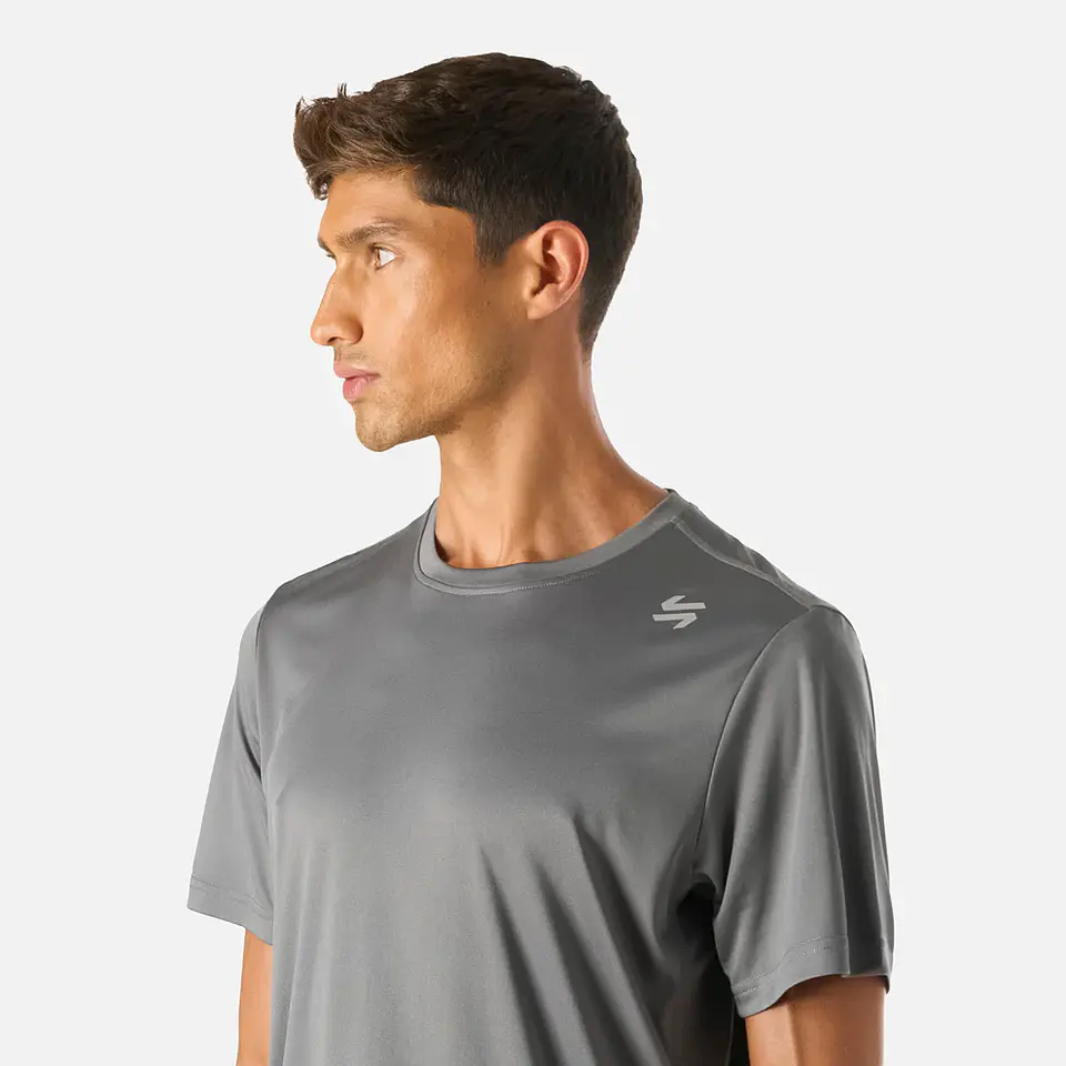 Polera Hombre Tempo Advanced T-Shirt Gris Medio Vulcano 5