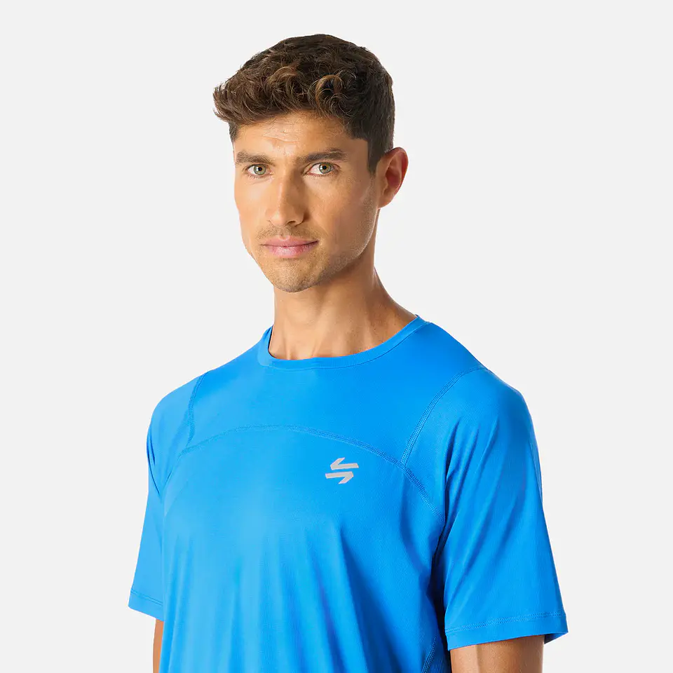 Polera Hombre Built To Move T-Shirt Azul Vulcano 3