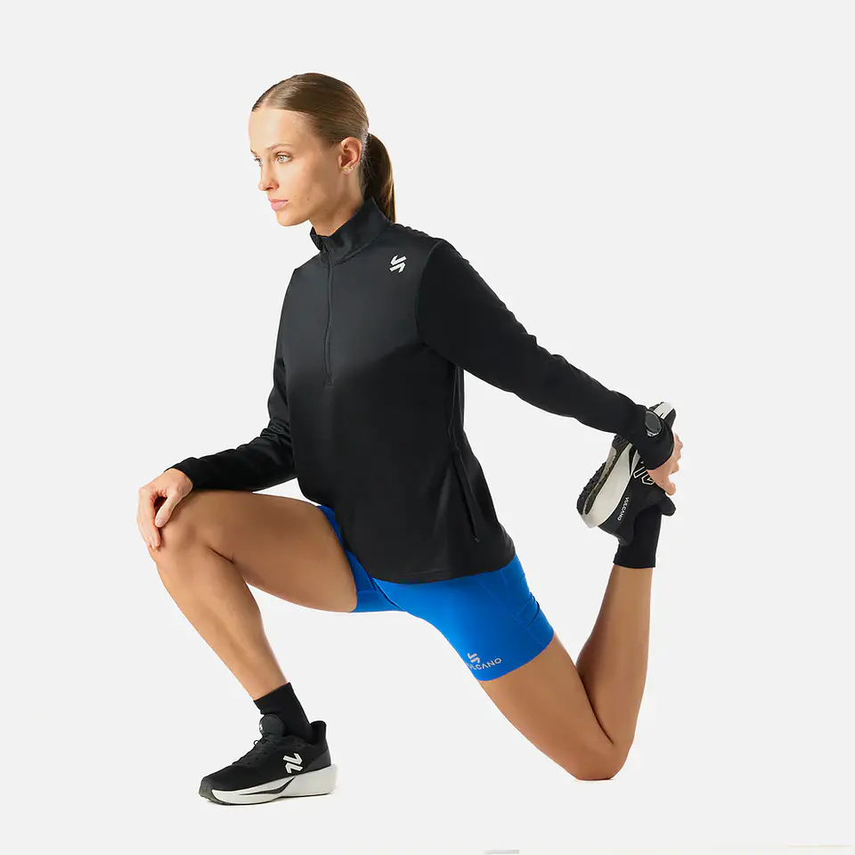 Polerón Mujer Built To Move 1/4 Zip Midlayer Negro Vulcano 5