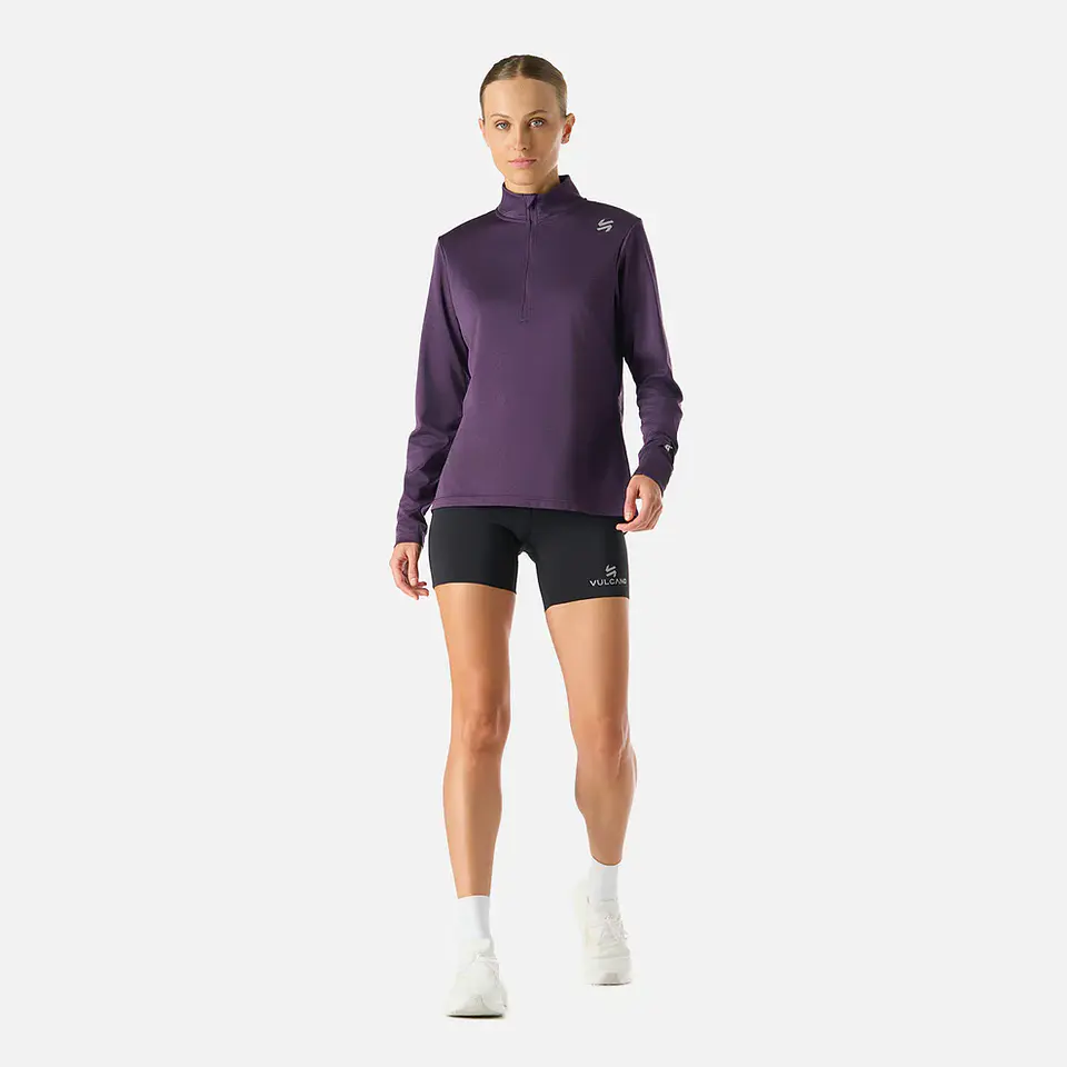 Polerón Mujer Built To Move 1/4 Zip Midlayer Morado Oscuro Vulcano 4