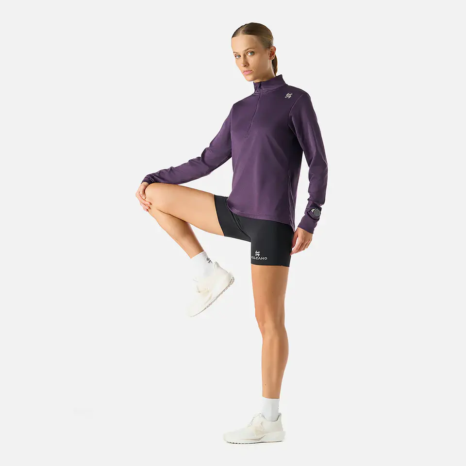 Polerón Mujer Built To Move 1/4 Zip Midlayer Morado Oscuro Vulcano 5