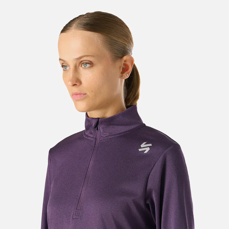 Polerón Mujer Built To Move 1/4 Zip Midlayer Morado Oscuro Vulcano 3