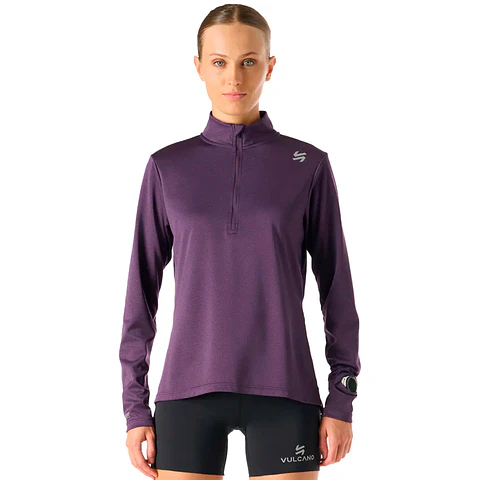 Polerón Mujer Built To Move 1/4 Zip Midlayer Morado Oscuro Vulcano