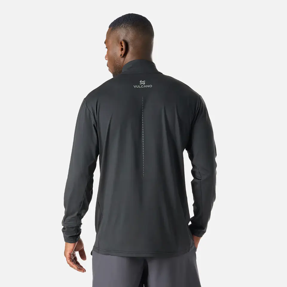 Polerón Hombre Tempo 1/4 Zip Midlayer Negro Vulcano 6