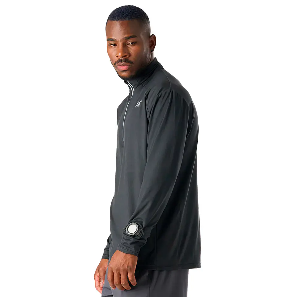 Polerón Hombre Tempo 1/4 Zip Midlayer Negro Vulcano 2