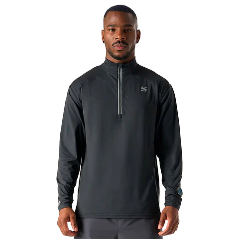 Polerón Hombre Tempo 1/4 Zip Midlayer Negro Vulcano
