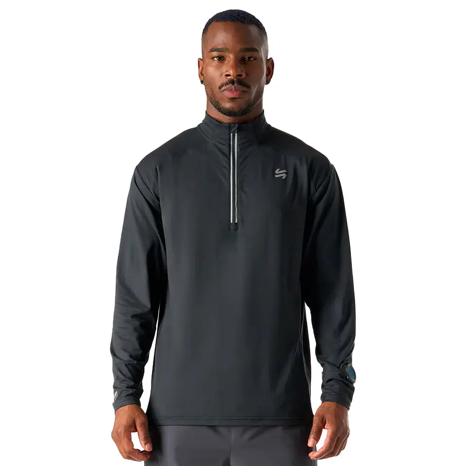 Polerón Hombre Tempo 1/4 Zip Midlayer Negro Vulcano 1