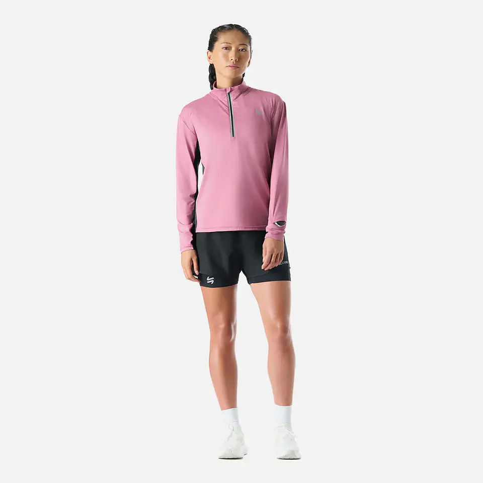 Polerón Mujer Tempo 1/4 Zip Midlayer Rosado Vulcano 4