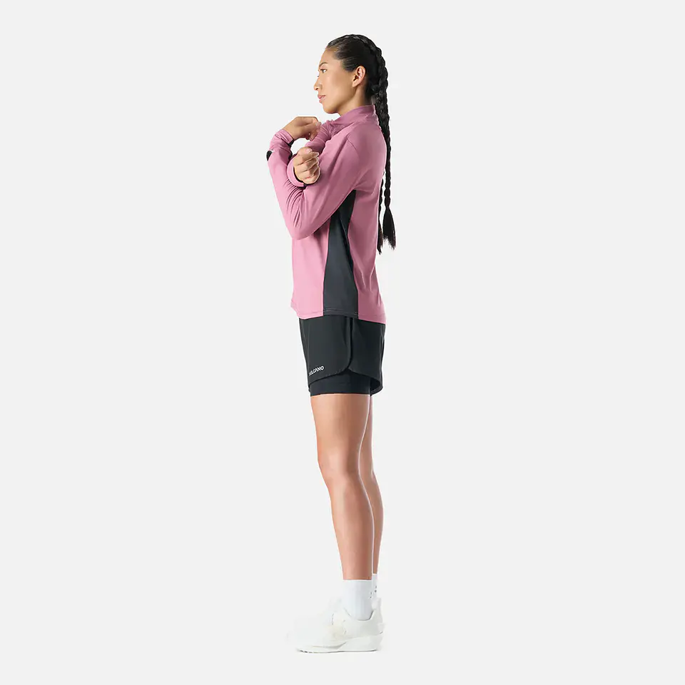 Polerón Mujer Tempo 1/4 Zip Midlayer Rosado Vulcano 5