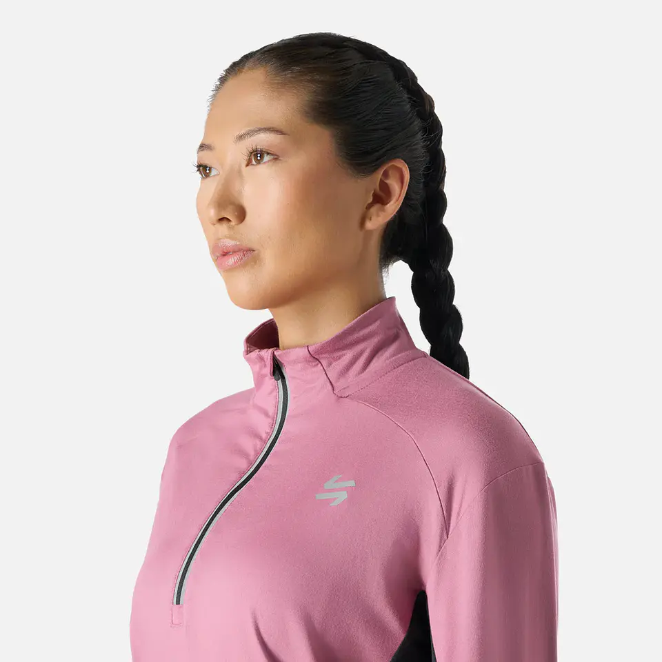 Polerón Mujer Tempo 1/4 Zip Midlayer Rosado Vulcano 3