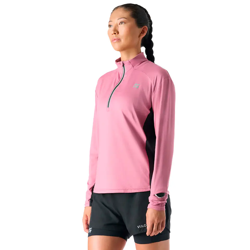 Polerón Mujer Tempo 1/4 Zip Midlayer Rosado Vulcano 2