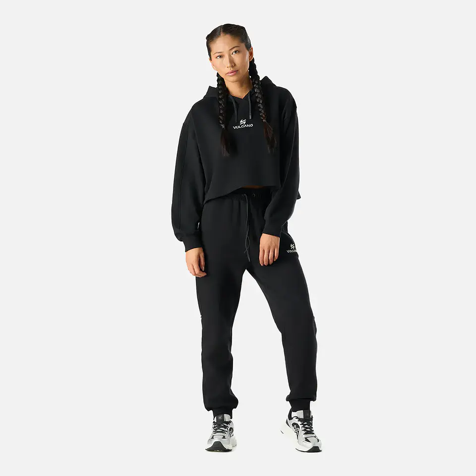 Polerón Mujer Cool Down Sweatshirt Hoody Negro Vulcano 4
