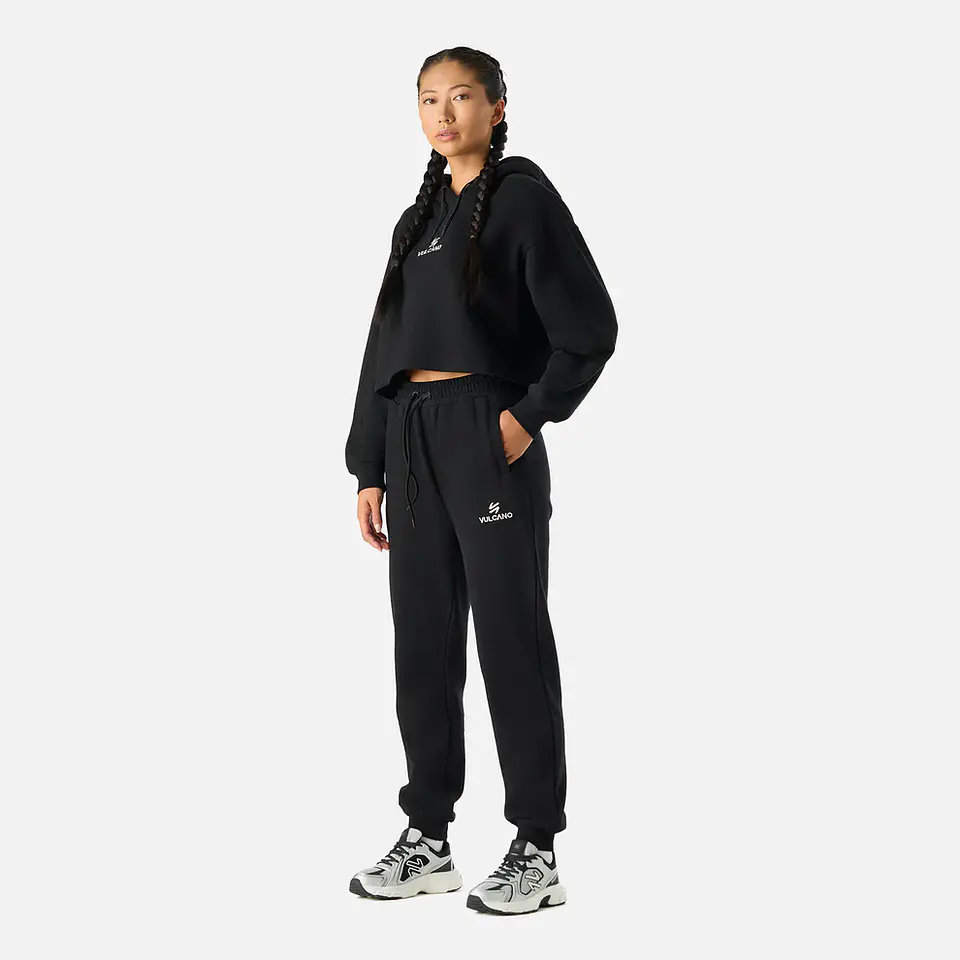 Polerón Mujer Cool Down Sweatshirt Hoody Negro Vulcano 6