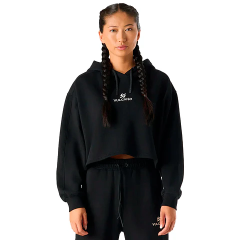 Polerón Mujer Cool Down Sweatshirt Hoody Negro Vulcano