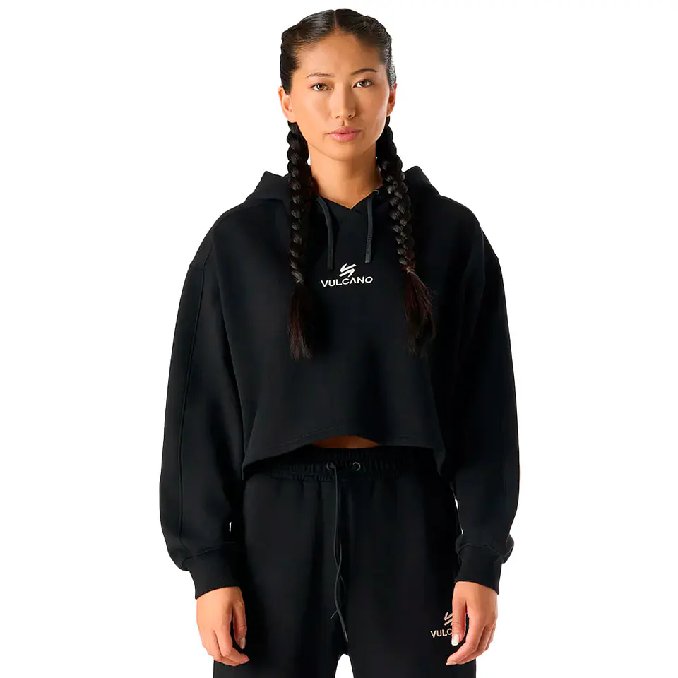 Polerón Mujer Cool Down Sweatshirt Hoody Negro Vulcano 1