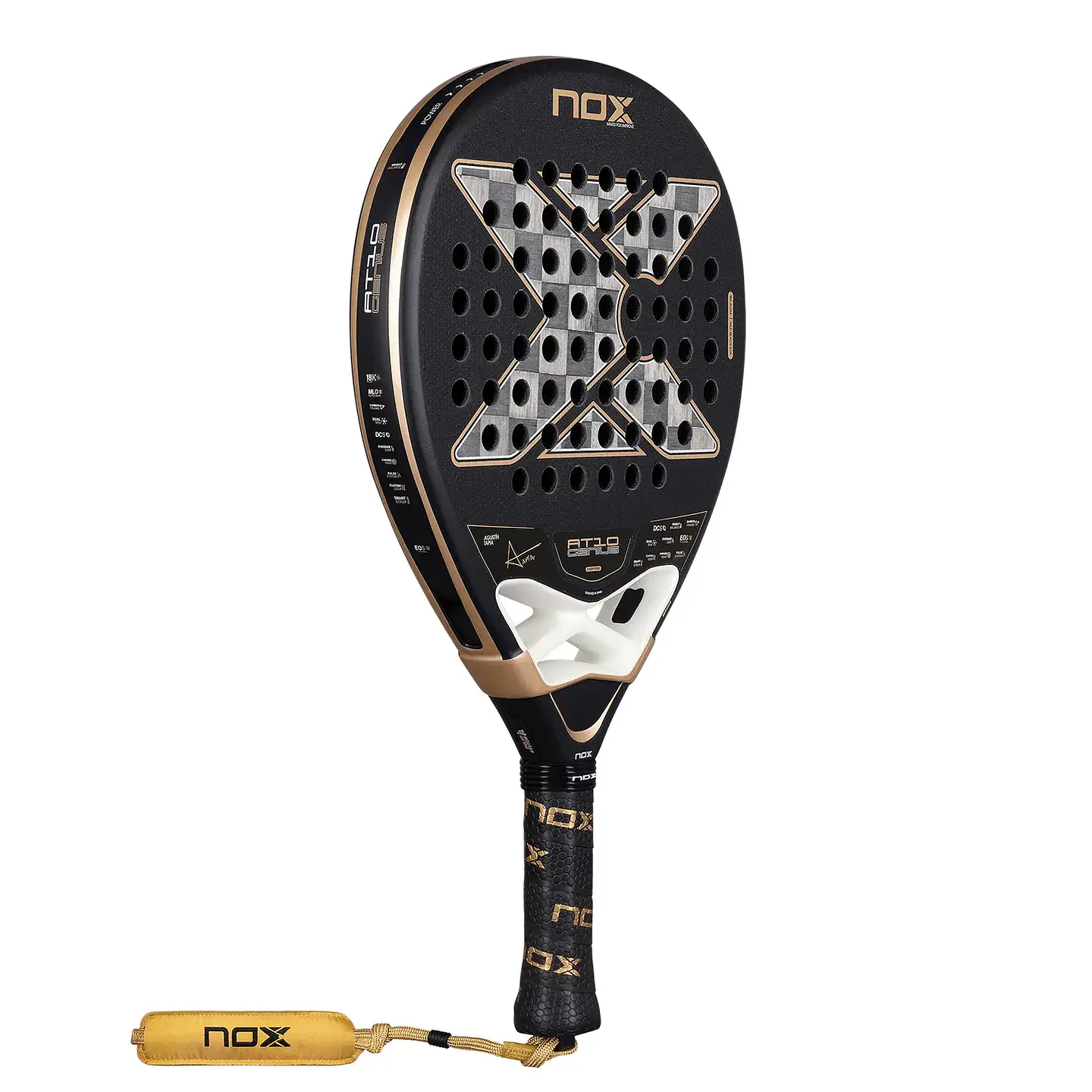 Pala de pádel Nox AT10 Luxury Genius 18k Alum by Agustin Tapia 2026 2