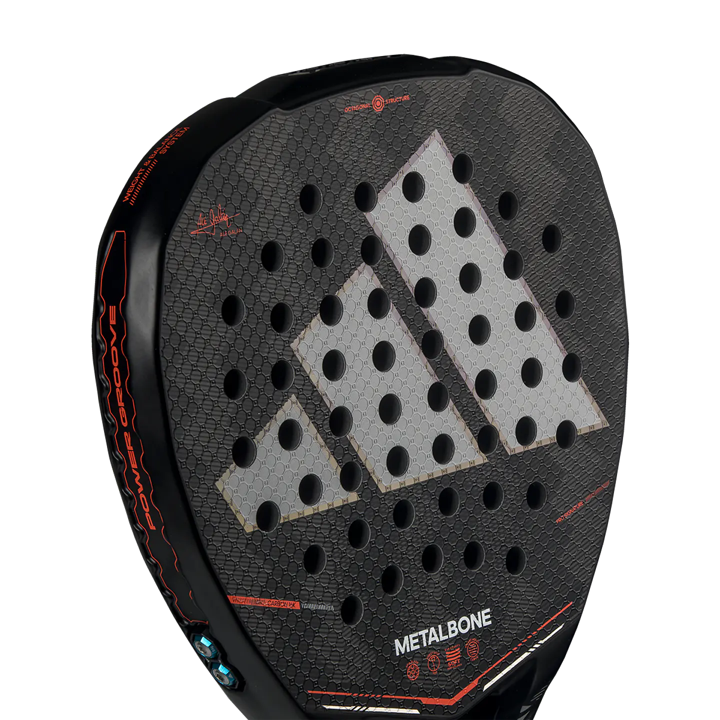 Pala de pádel Adidas Metalbone 3.5 Black Red Ale Galan 2026 4