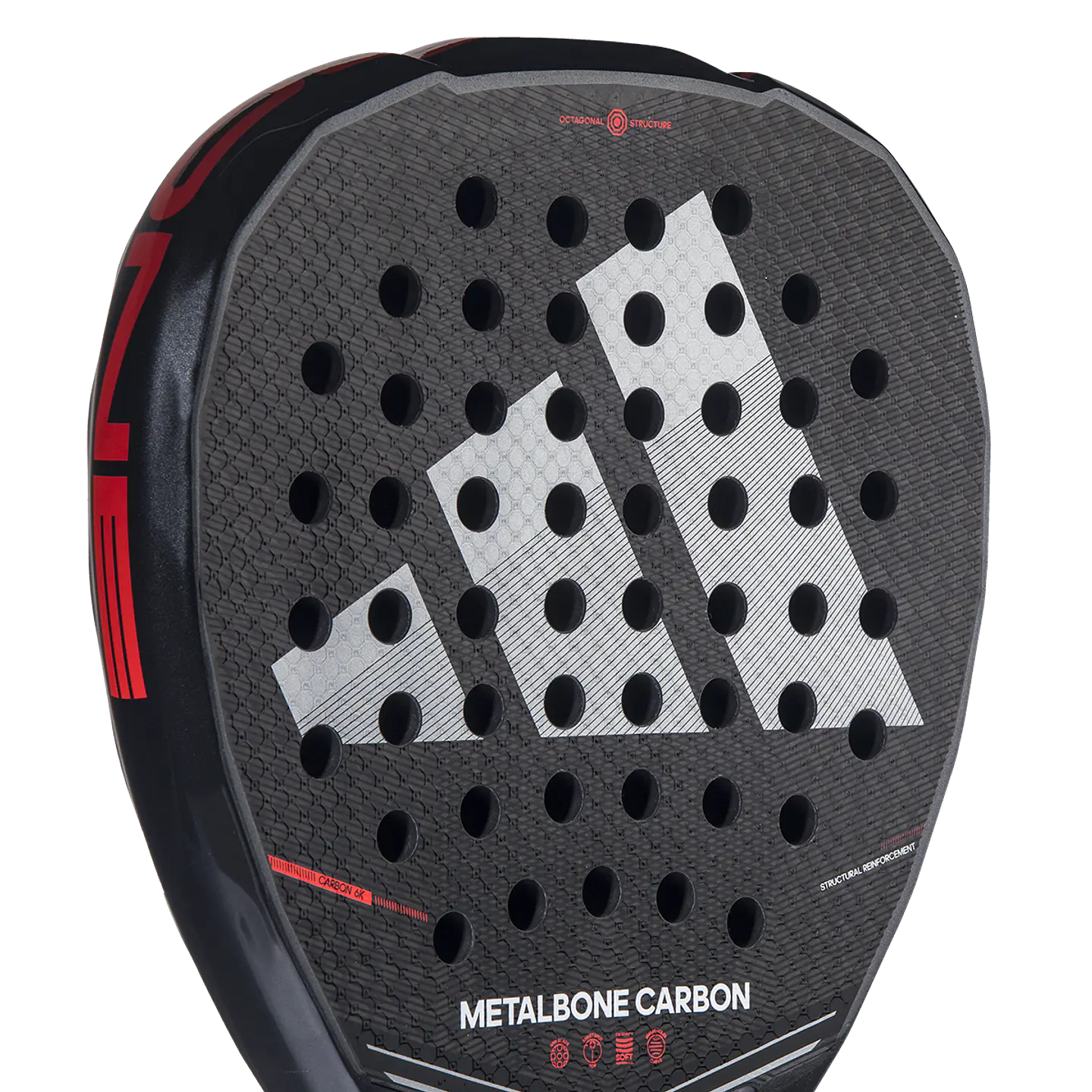 Pala de pádel Adidas Metalbone Carbon 3.5 Black Red 2026 5