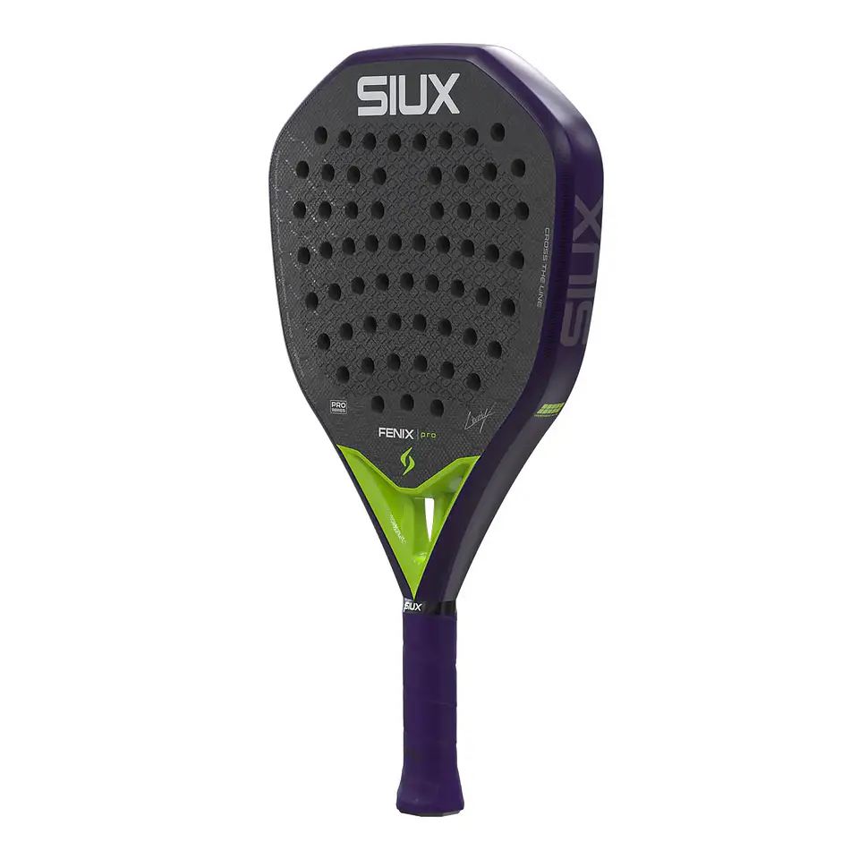Pala de pádel Siux Fenix Pro Glow Purple Leo Augsburger 2026 3