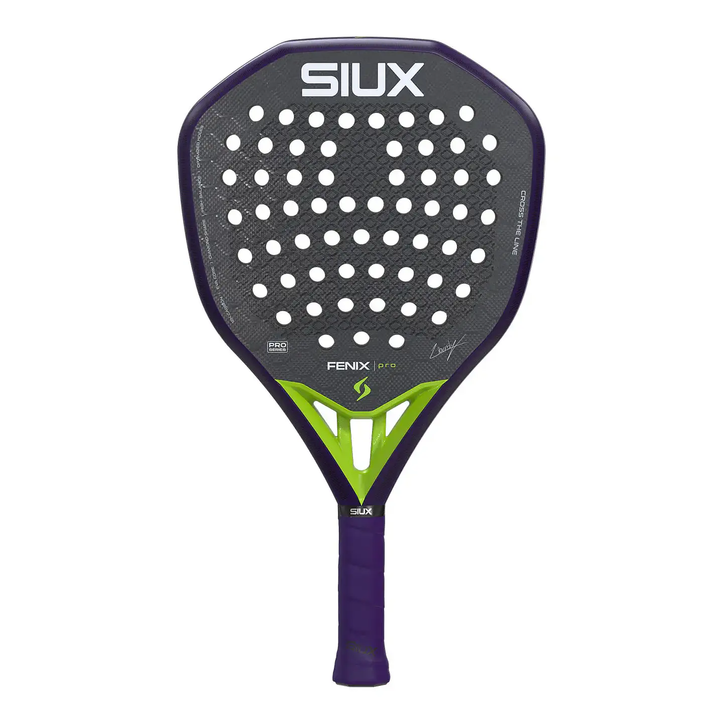 Pala de pádel Siux Fenix Pro Glow Purple Leo Augsburger 2026 1