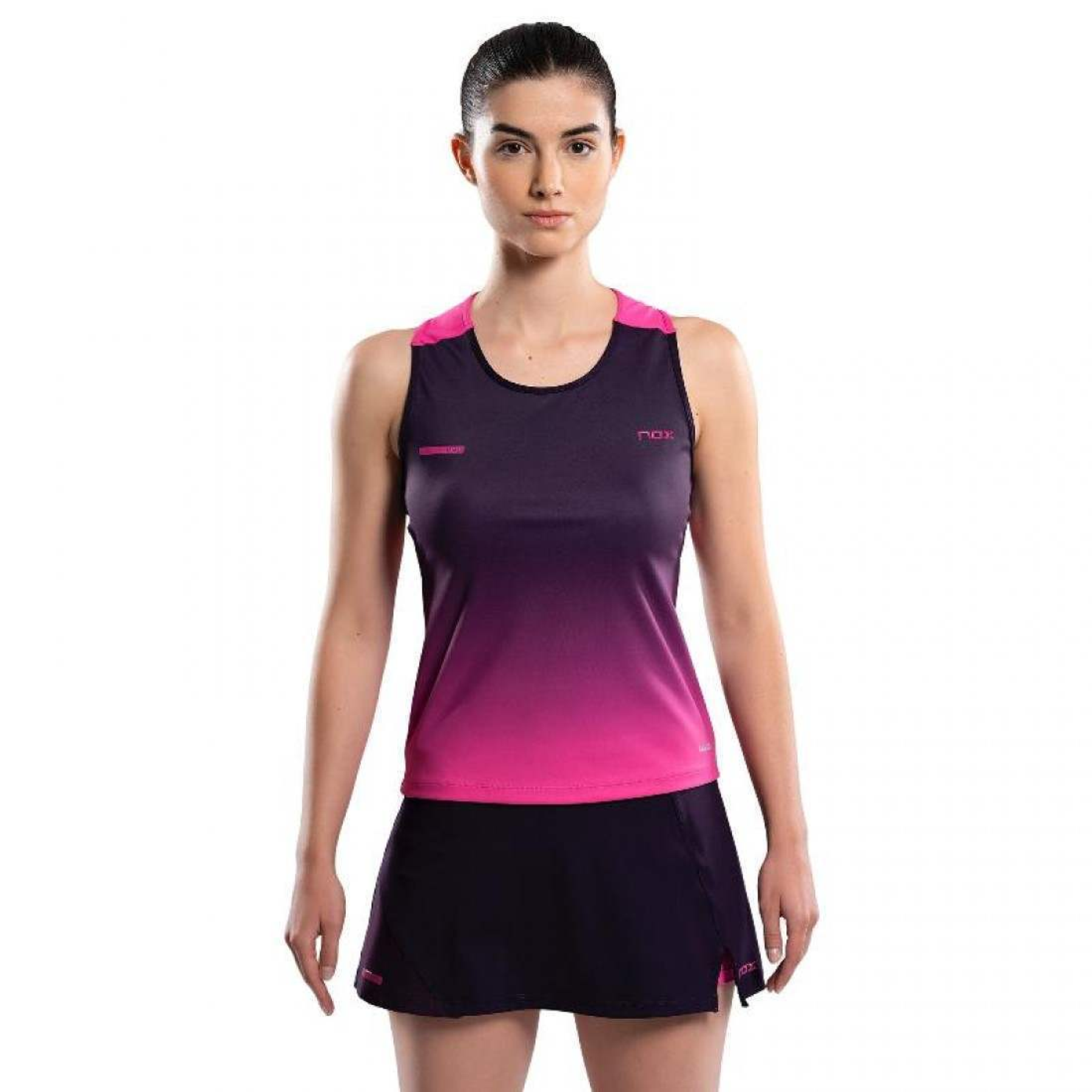 Camiseta Nox Pro Morado Rosa Degradado Mujer