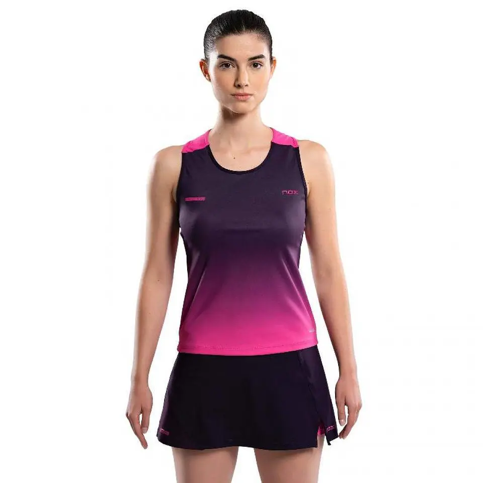 Camiseta Nox Pro Morado Rosa Degradado Mujer 2
