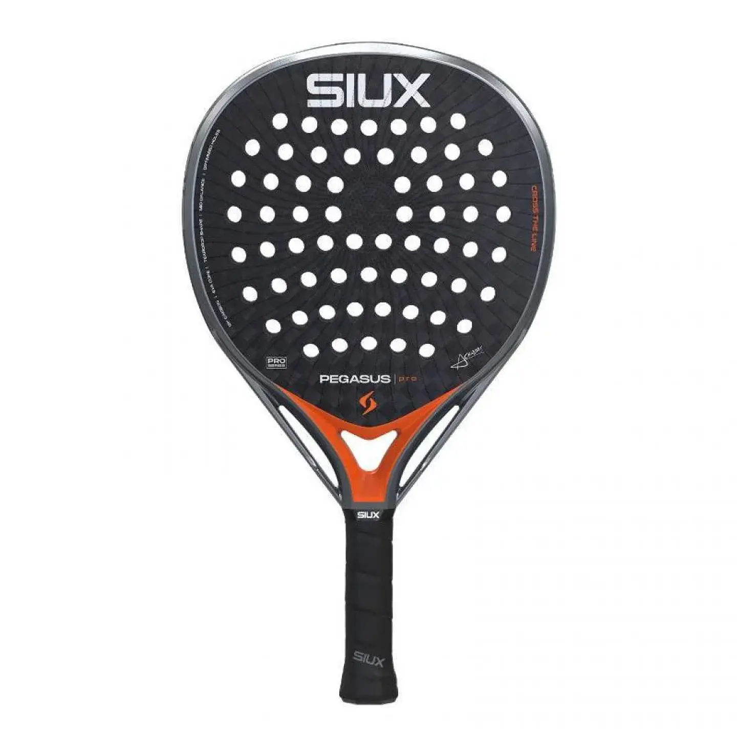 Pala de pádel Siux Pegasus Pro Gris Orange Alex Chozas 2026 1