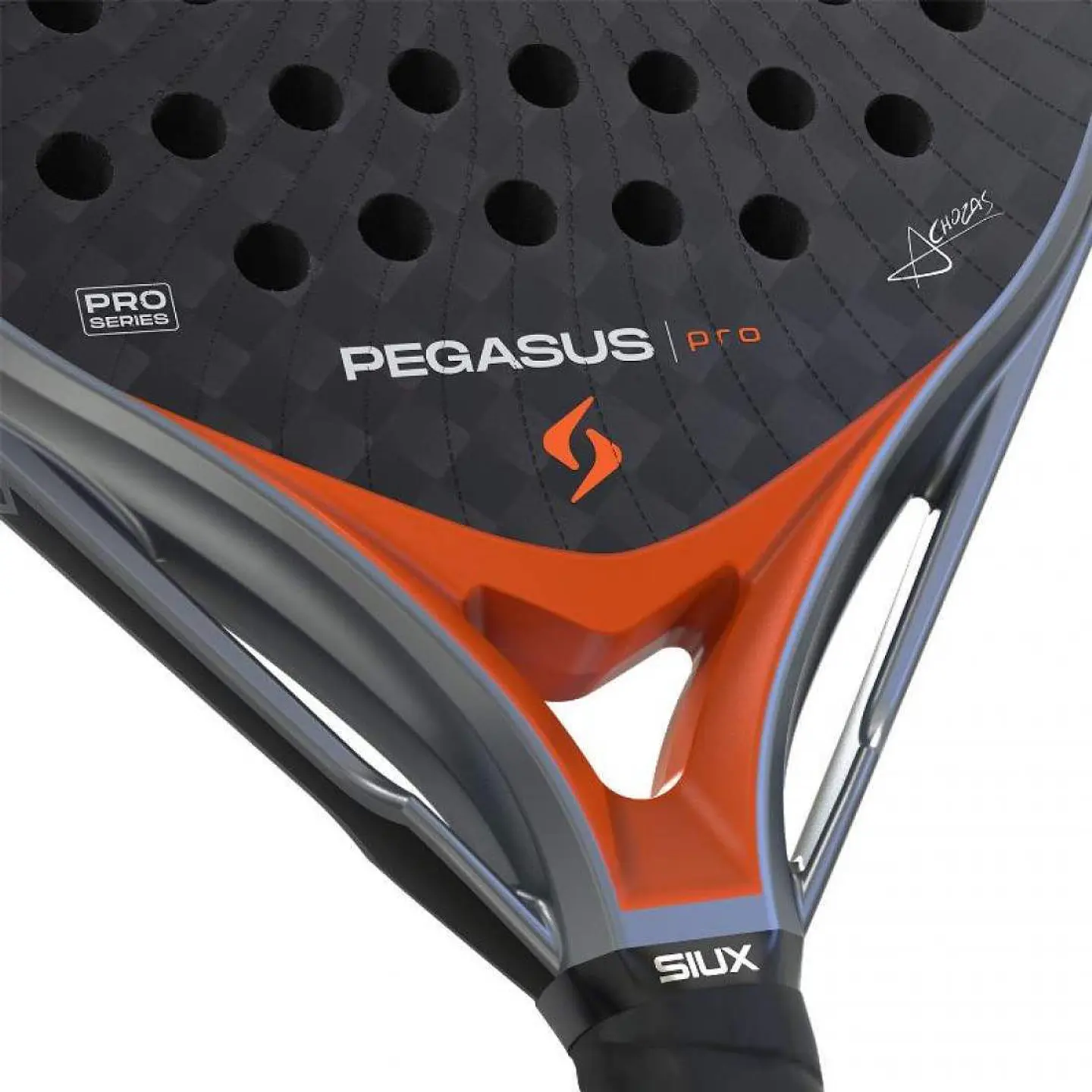 Pala de pádel Siux Pegasus Pro Gris Orange Alex Chozas 2026 5