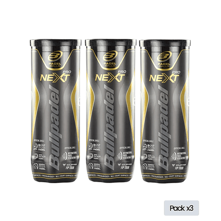 3 tarros pelotas Bullpadel Next Pro FIP