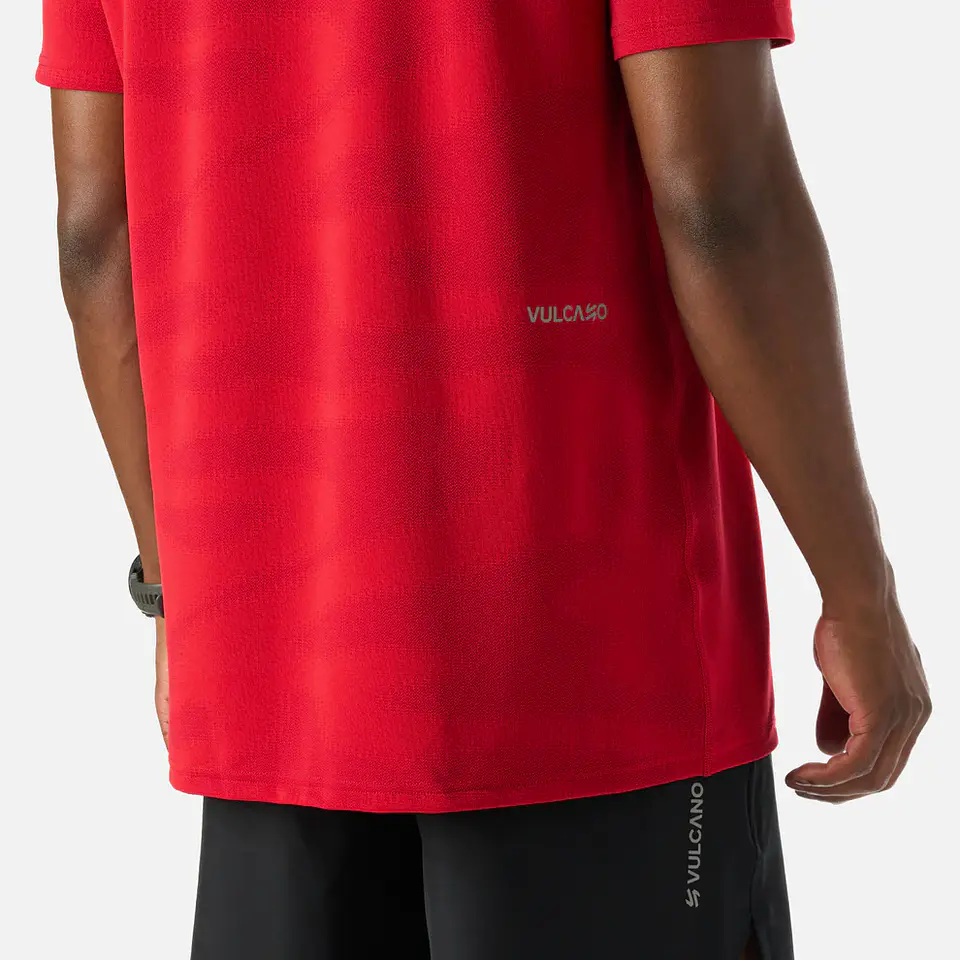 Vulcano polera hombre Built To Move Pro T-Shirt Rojo Anaranjado 7