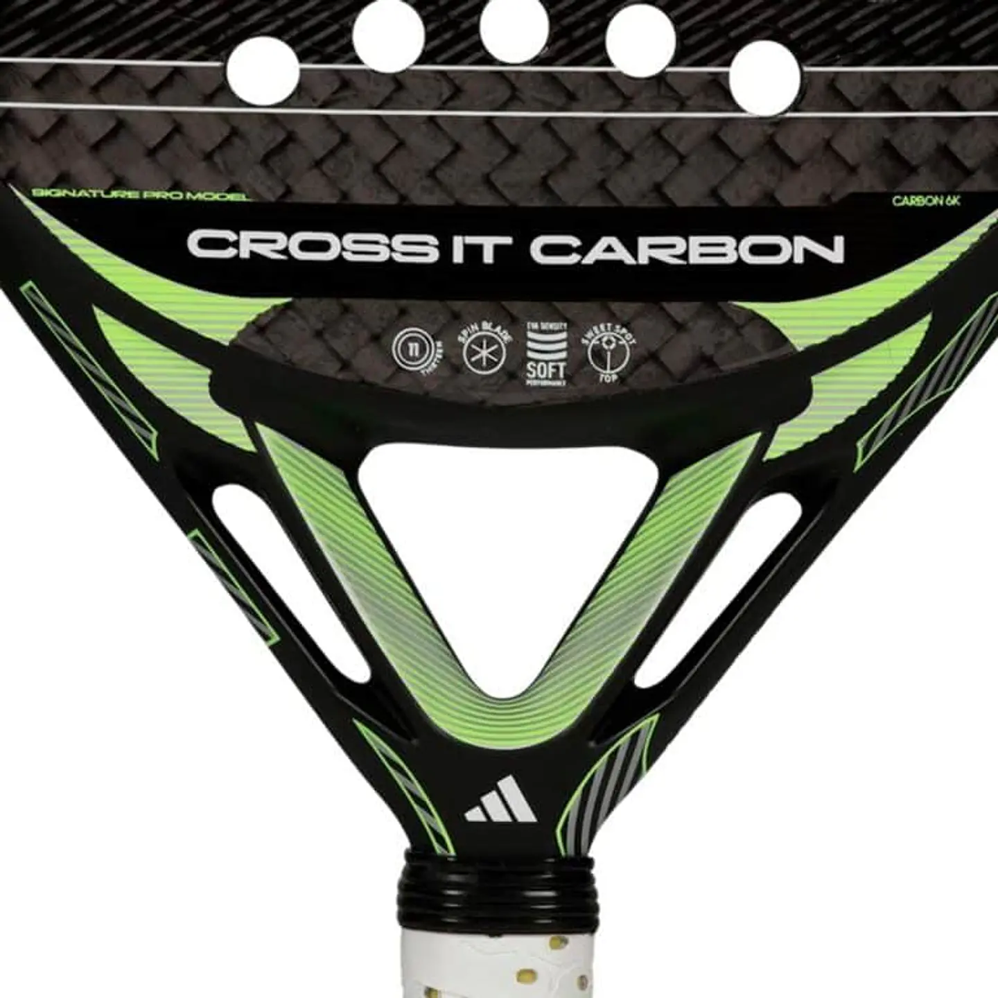 Pala de pádel Adidas Cross It Carbon Black/Lime Maxi Arce 2026 5