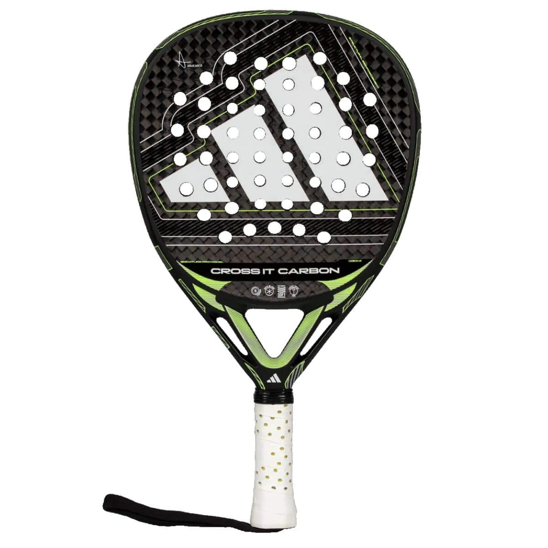Pala de pádel Adidas Cross It Carbon Black/Lime Maxi Arce 2026
