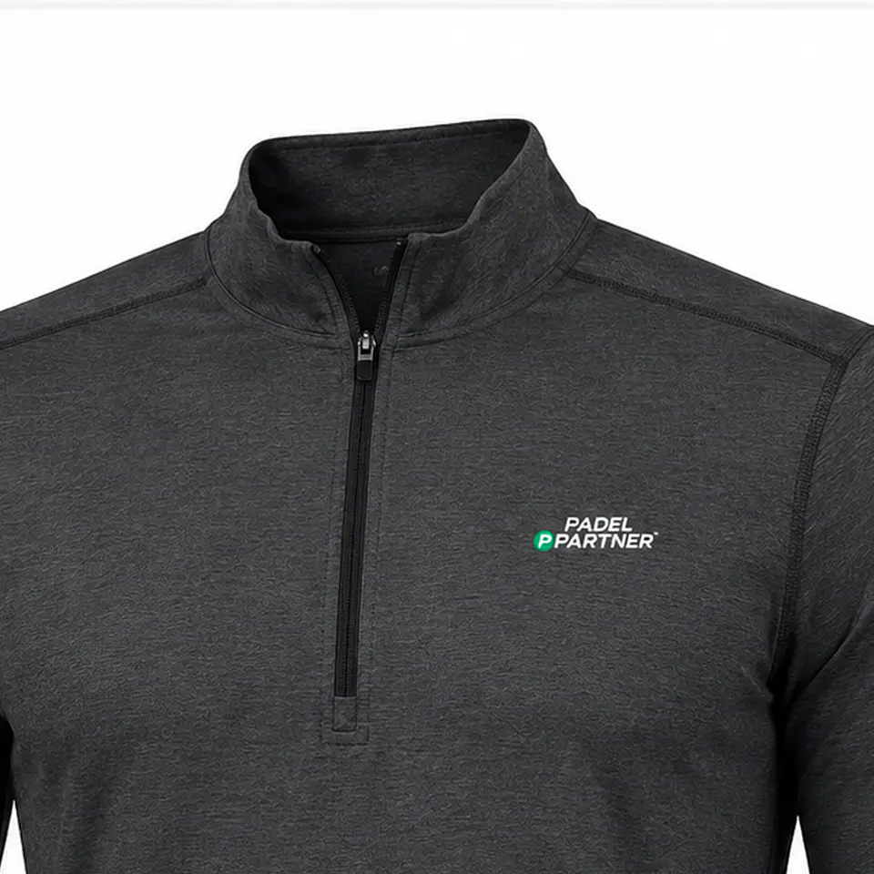 Polera Padel Partner Dry Fit Manga Larga Con Cierre Gris 3