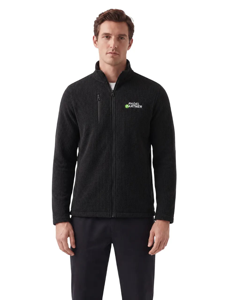 Chaqueta Polar panal Padel Partner negro bordado 6