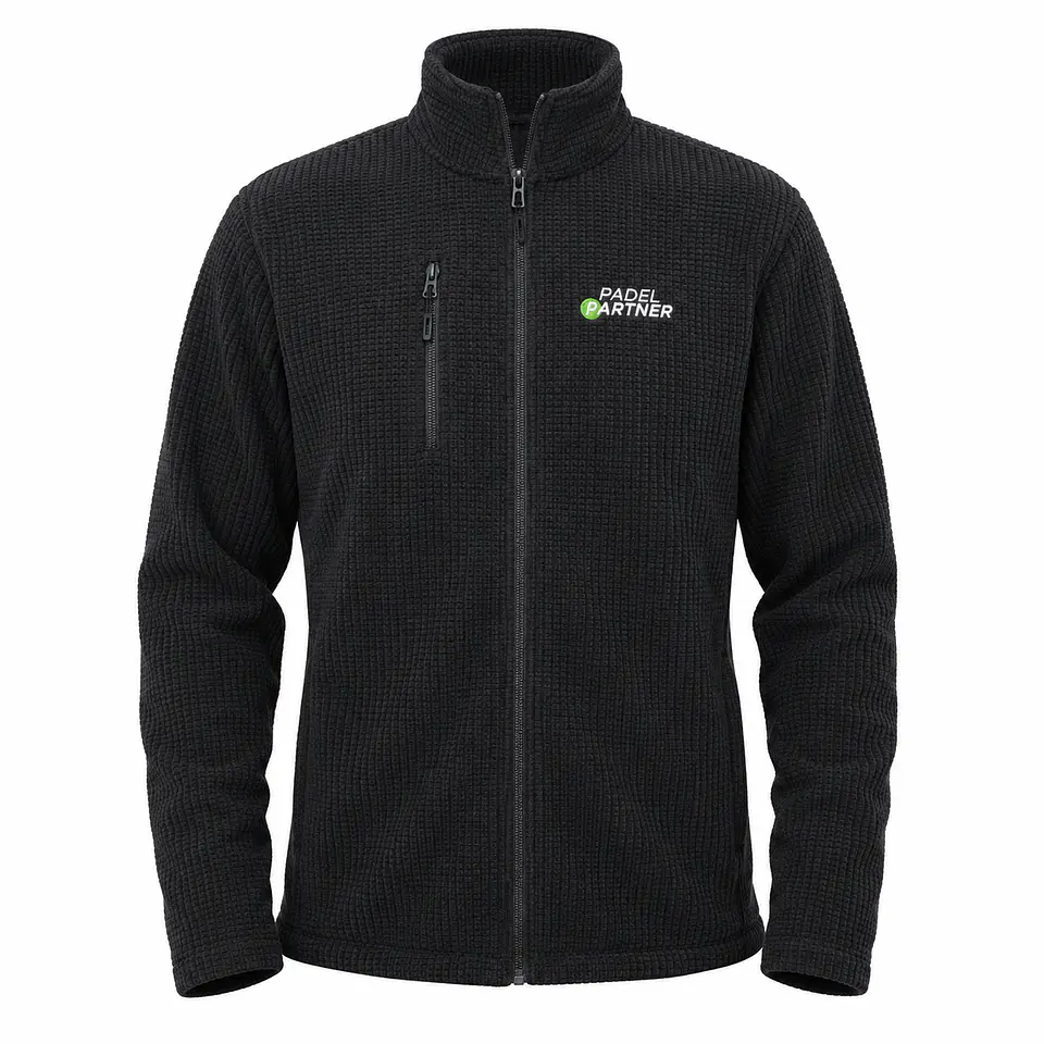 Chaqueta Polar panal Padel Partner negro bordado 2