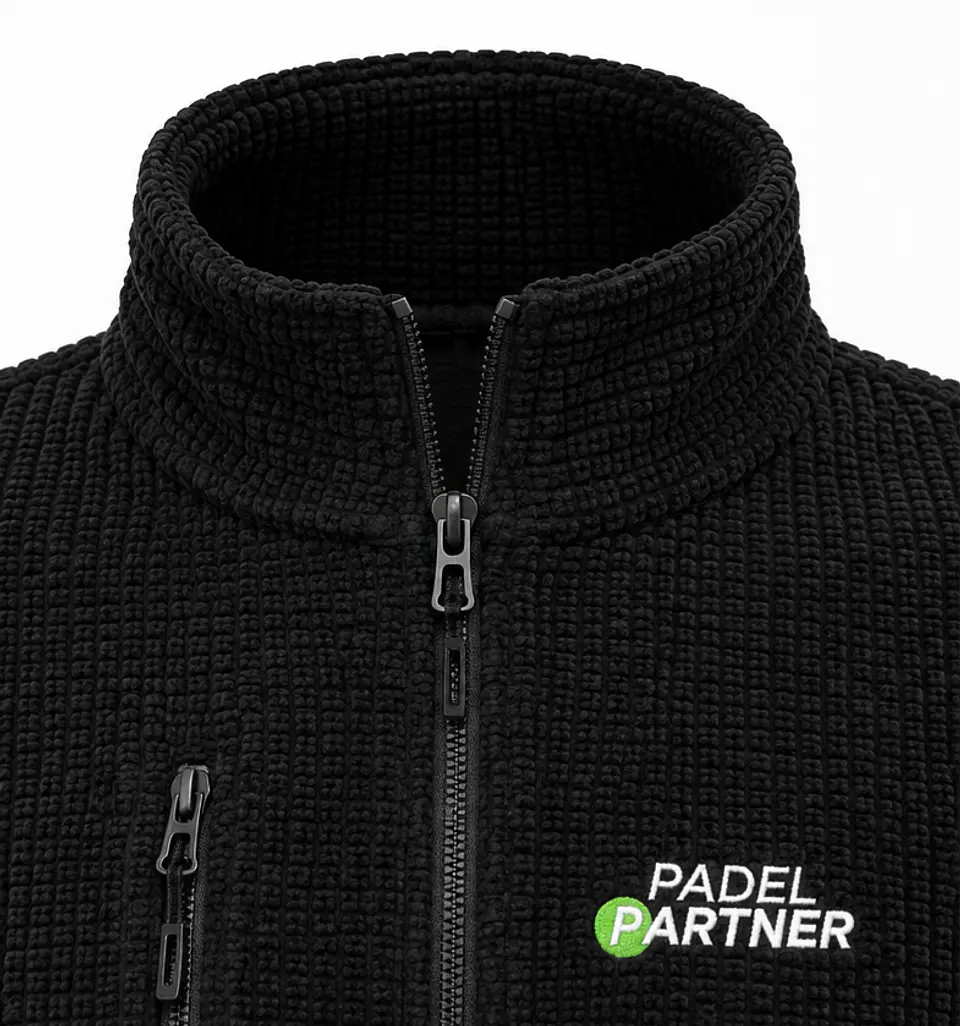 Chaqueta Polar panal Padel Partner negro bordado 7