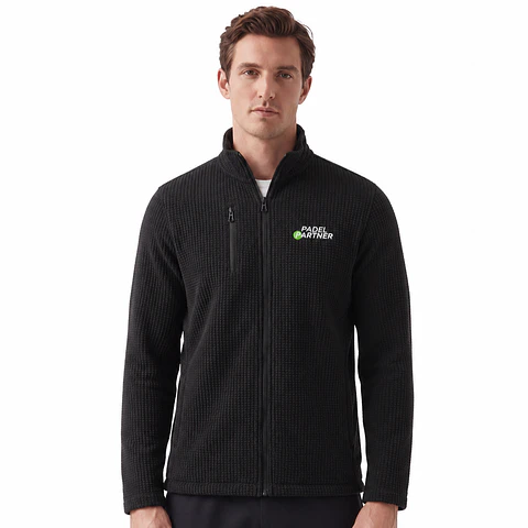 Chaqueta Polar panal Padel Partner negro bordado