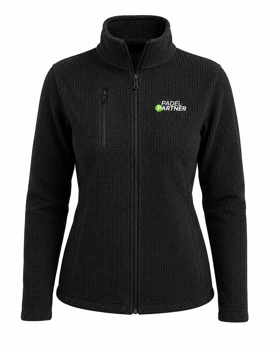 Chaqueta Polar panal Padel Partner negro bordado mujer 2