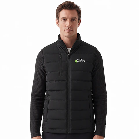 Chaqueta Térmica Padel Partner Sin Mangas Negro Bordado 