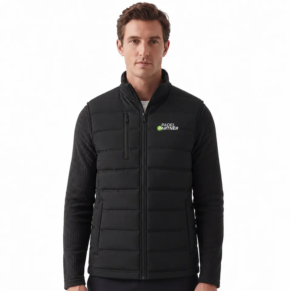 Chaqueta Térmica Padel Partner Sin Mangas Negro Bordado  1
