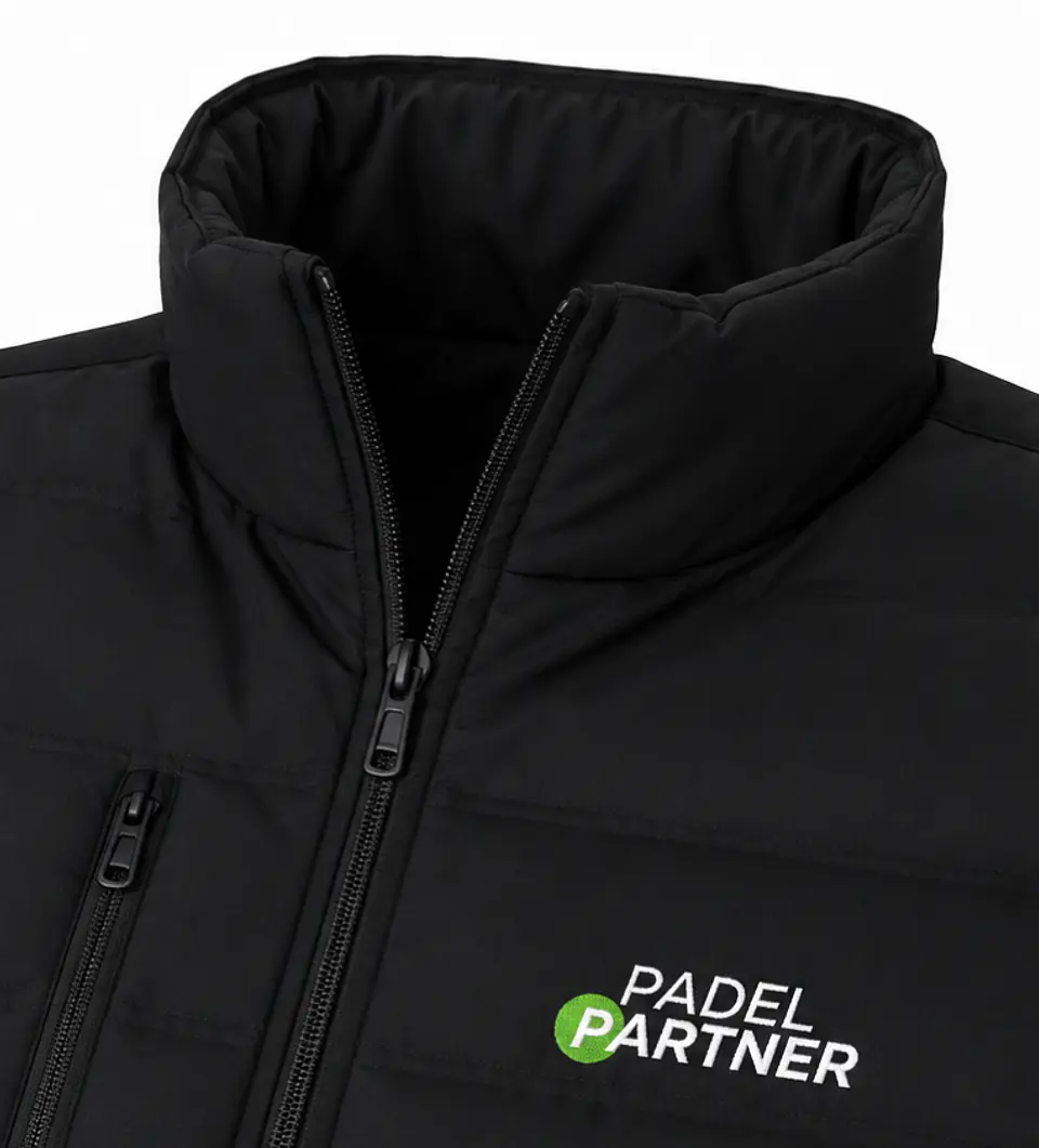 Chaqueta Térmica Padel Partner Sin Mangas Negro Bordado  5