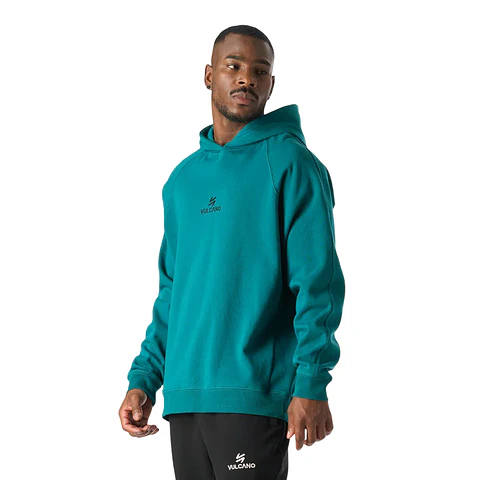 Polerón Vulcano Hombre Cool Down Sweatshirt Hoody Petroleo Vulcano