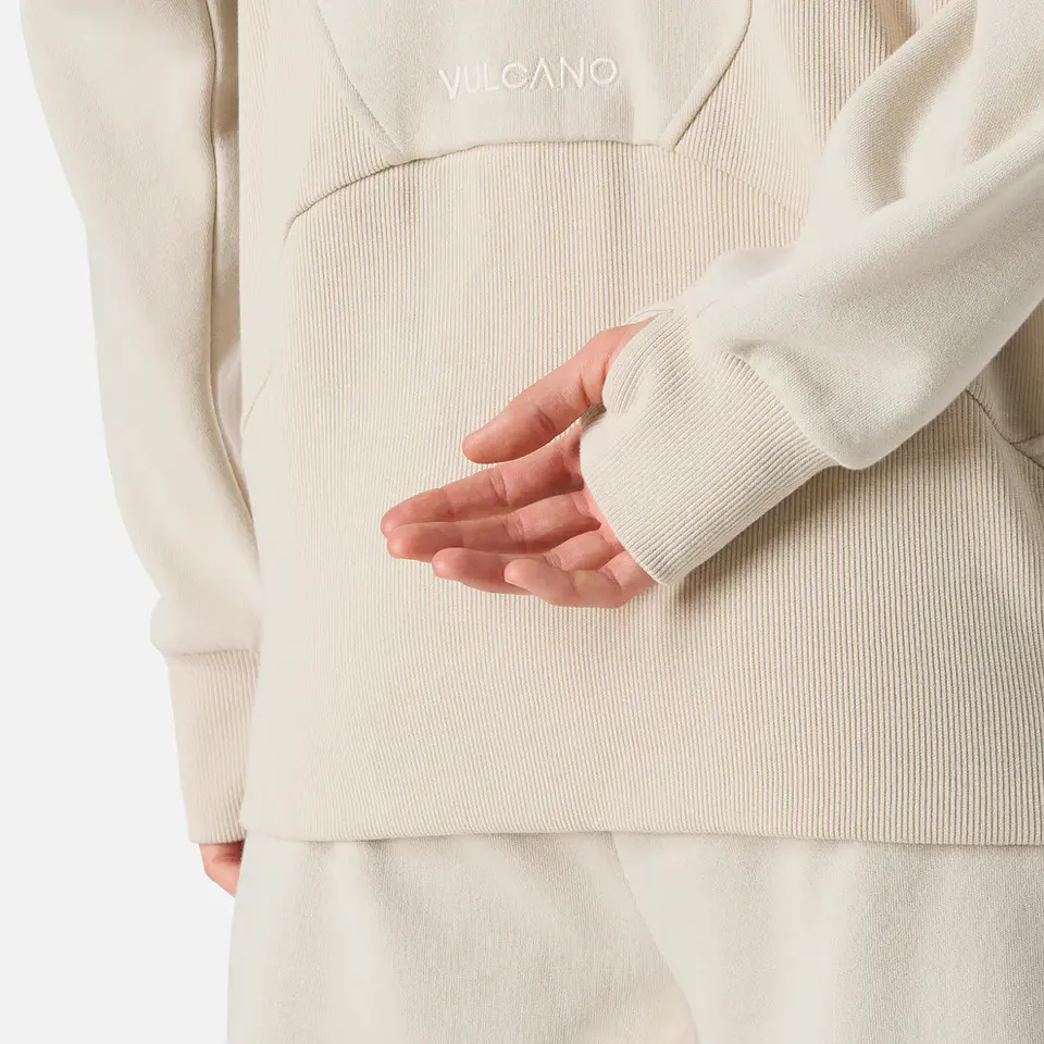 Polerón Vulcano Mujer Cool Down Full Zip Sweatshirt Crema Vulcano 5