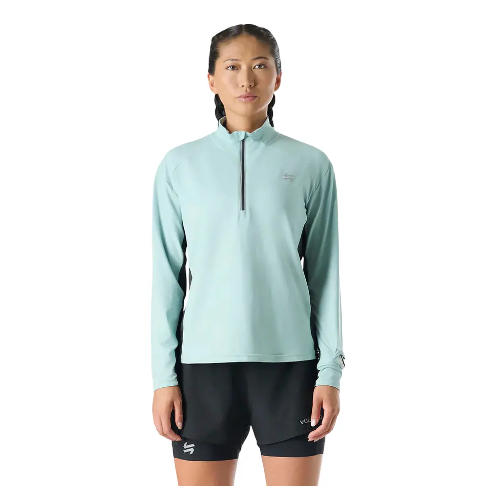 Polerón Mujer Tempo 1/4 Zip Midlayer Jade Vulcano 1