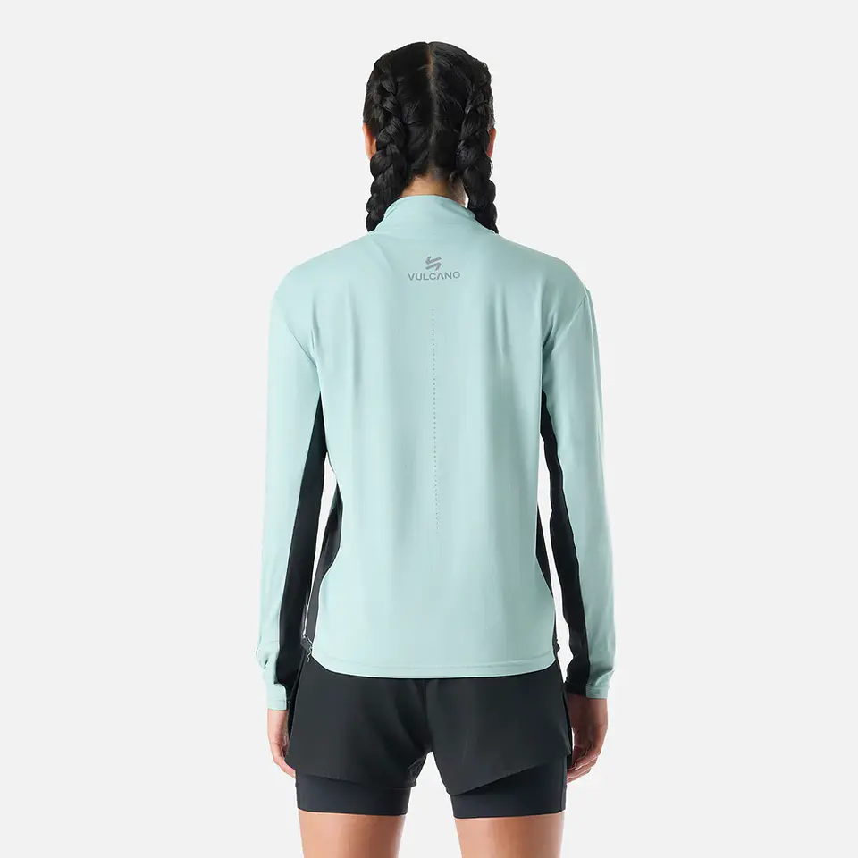 Polerón Mujer Tempo 1/4 Zip Midlayer Jade Vulcano 6